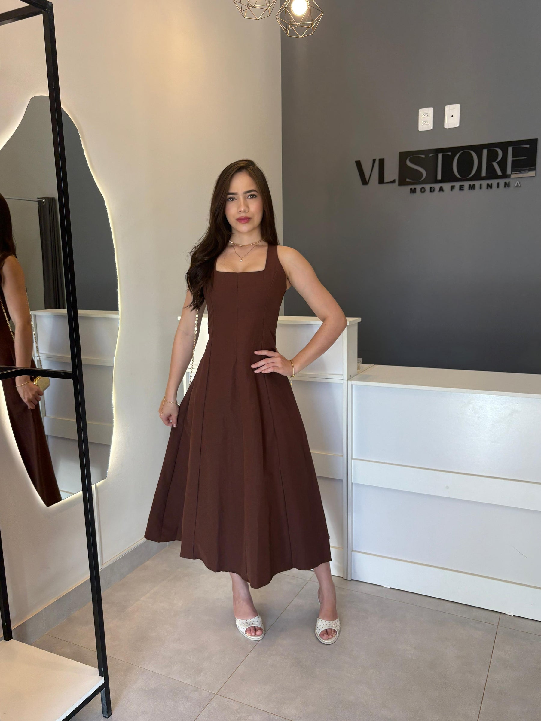 Vestido Midi Linho Amarelo (P)