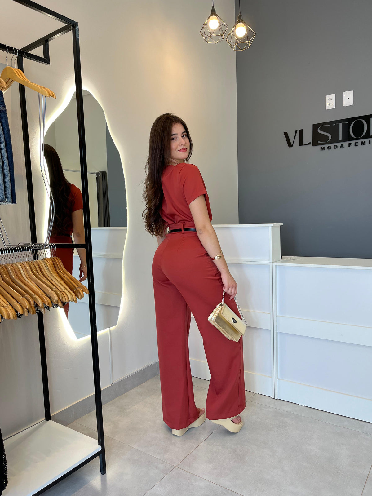 Conjunto Calça Alfaiataria Marsala